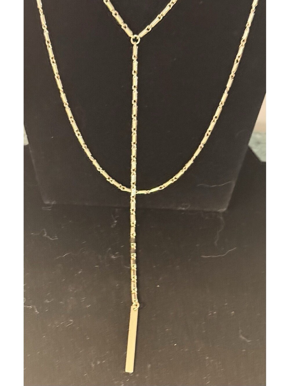 Two Chain Layered Necklace Long Style Gold In Color - Picture 8 of 8